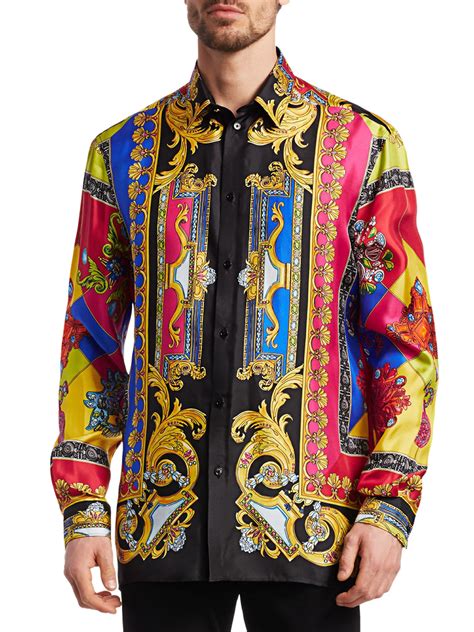 versace silk shirt mens sale|shirts that look like versace.